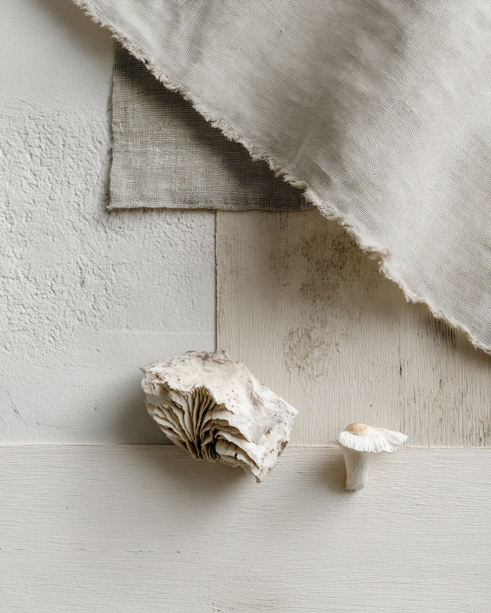 Lion's Mane - editorial still life on linen